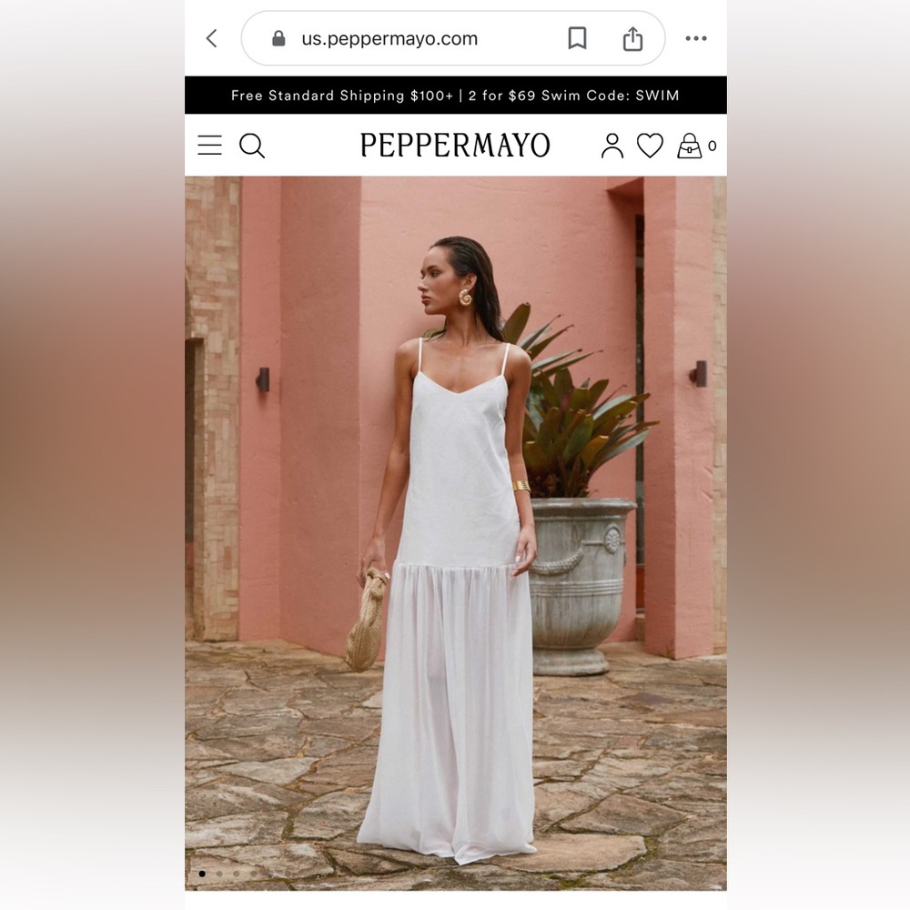 Peppermayo Heavenly Linen Maxi Dress White